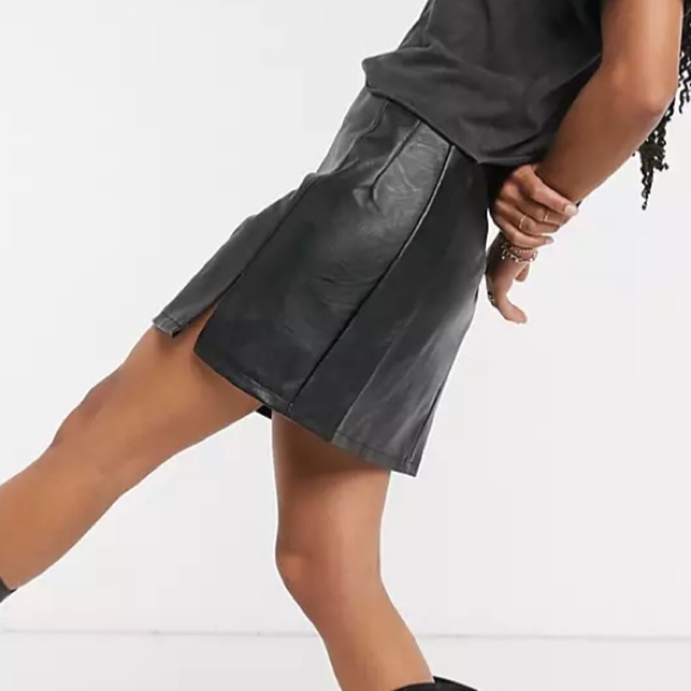 NWT Topshop Faux Leather Mini Skirt